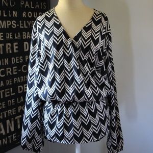 Ann Taylor Chevron Peplum Blouse